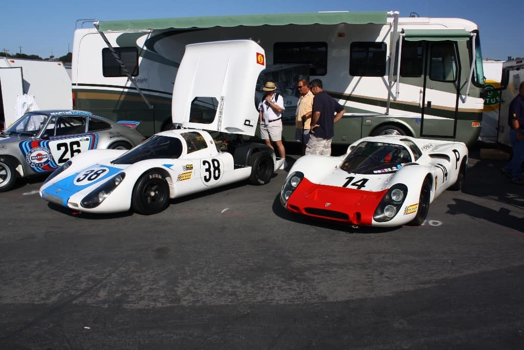Porsches em Laguna Seca, apenas expostos