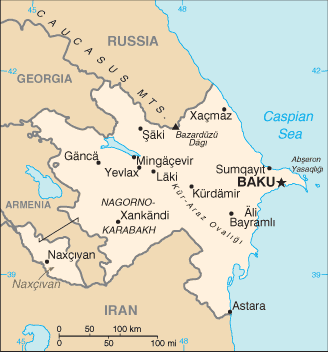 O Mapa do Azerbaijão (foto  wikipedia.com)