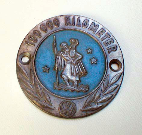 Emblema com São Cristóvão  para o painel do carro