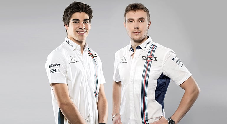 Stroll (E) e Sirotkin formam a dupla de pilotos da Williams para 2018