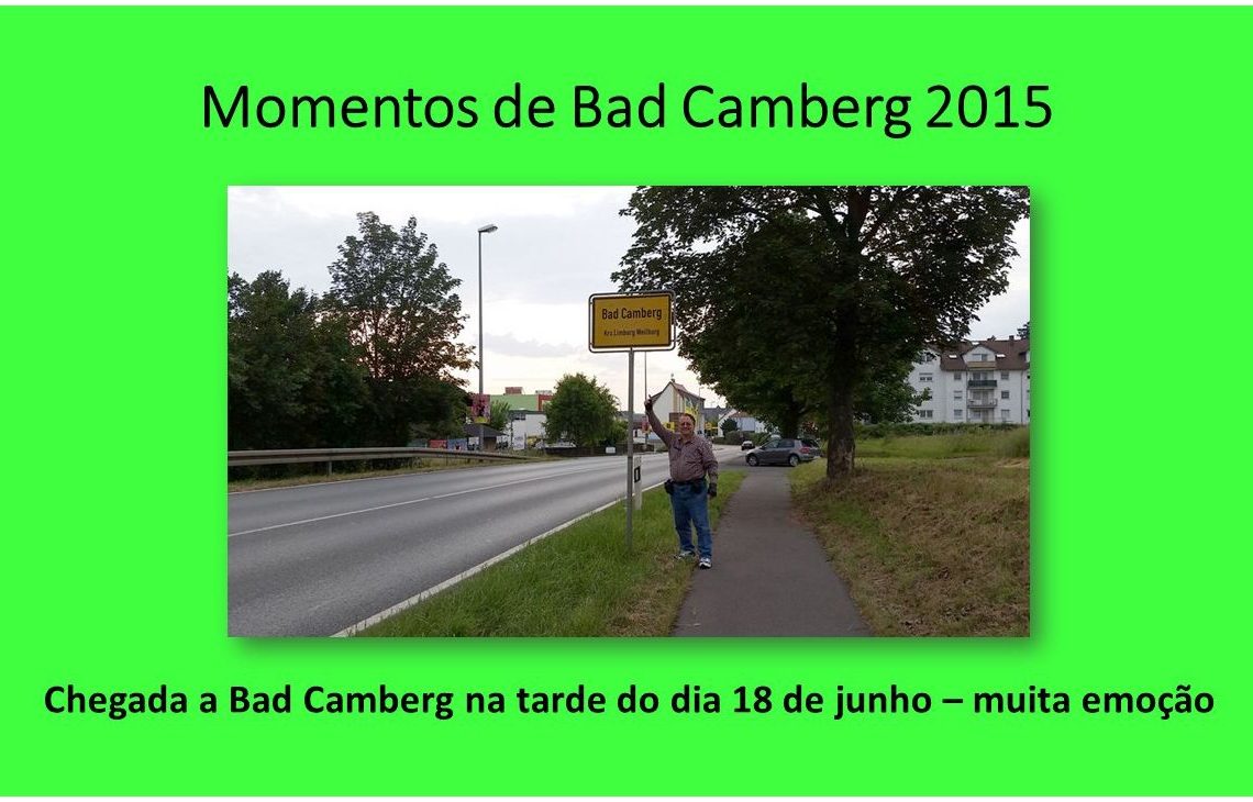 Este é o slide que eu estava apresentando no momento da foto anterior e mostra a foto da chegada à Bad Camberg