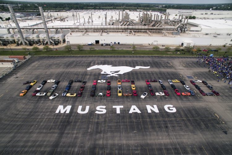 10 Millionth Mustang formation at Flat Rock Assembly Plant in Flat Rock, Mich.