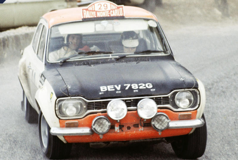 Jean Todt como copiloto do Escort no Rali de Monte Carlo de 1969 (foto: Pinterest)