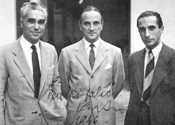 Da esq. para a dir.: Piero Taruffi, Piero Dusio e Giovanni Savonuzzi (Foto: revinstitute.org)