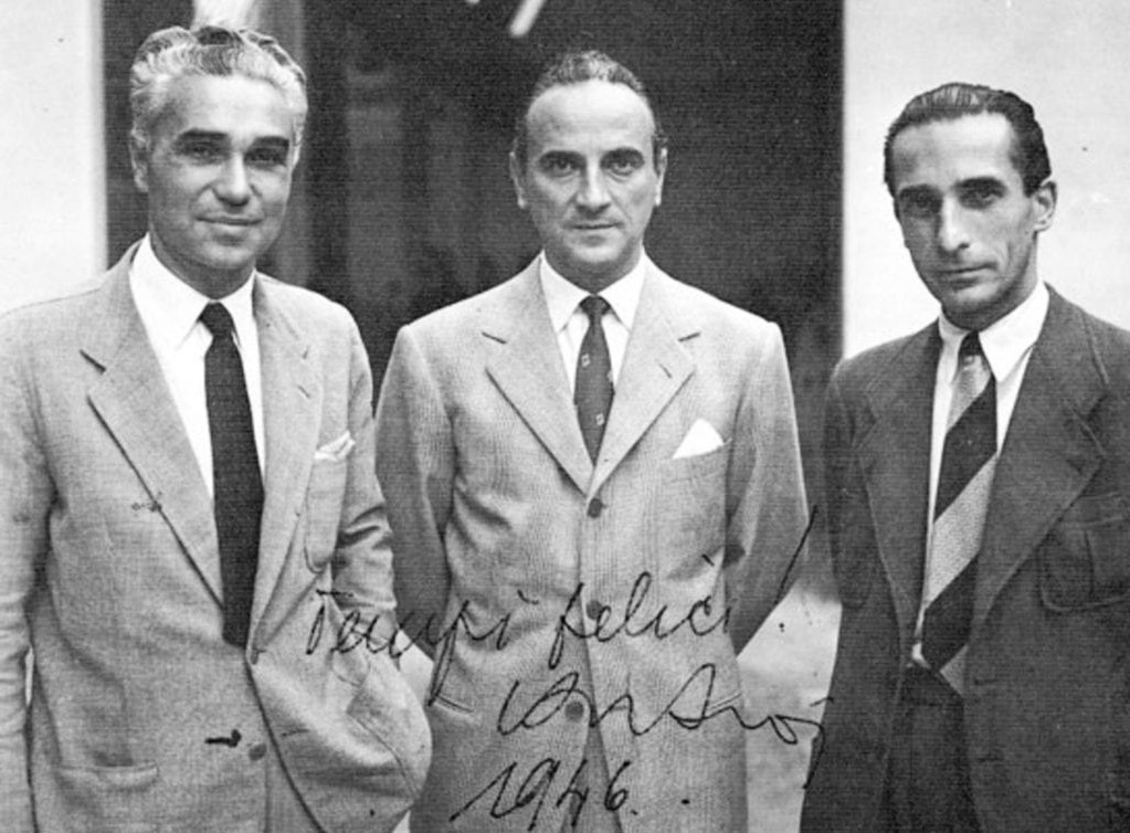 Da esq. para a dir.: Piero Taruffi, Piero Dusio e Giovanni Savonuzzi (Foto: revinstitute.org)