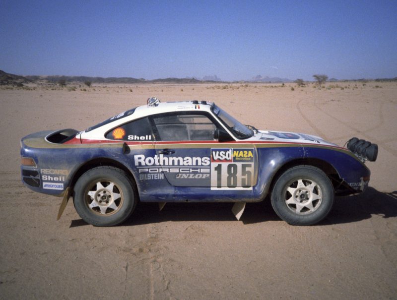 A primeira participação do 959, ainda em versão preliminar (fonte: Porsche road and race)