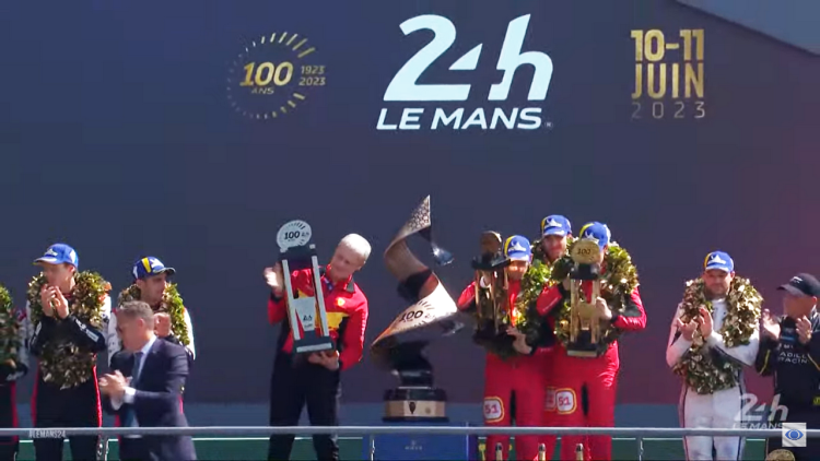 Pódio de Le Mans (Foto: captura de vídeo)