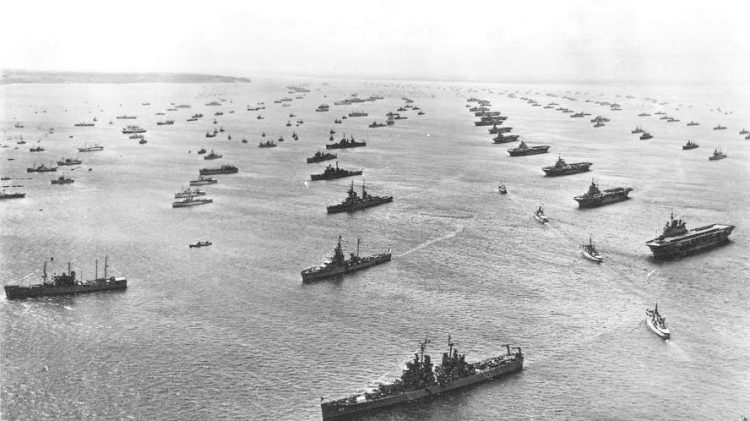 Frota da Invasão da Normandia, Dia D, 6/06/1944 (Foto: https://www.shipsnostalgia.com)