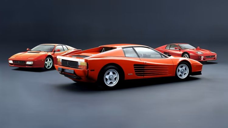 Ferrari Testarossa e suas duas evoluções, 512 TR e F512 M (foto: divulgação Ferrari)