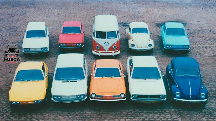 Foto institucional da linha Volkswagen para 1975