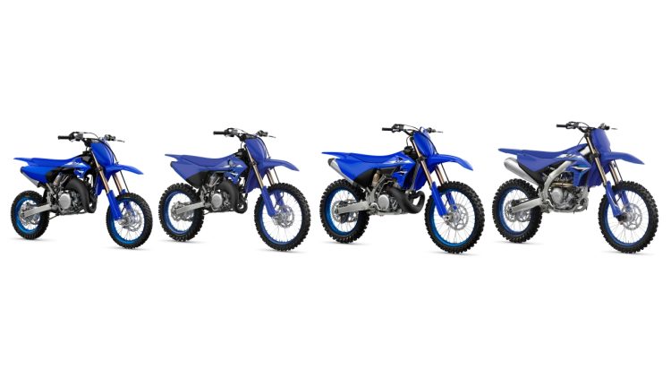 Da esquerda para a direita, as Yamaha YZ65, YZ85LW, YZ250 e YZ450F (Foto: divulgação Yamaha)
