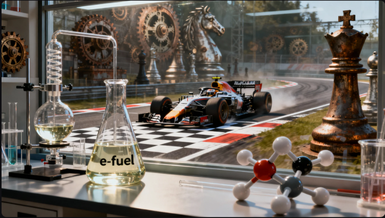 O combustível sintético - e-fuel - é uma novidade na F1 em 2026, e uma promessa também. (Fonte: Dreanima.ia)