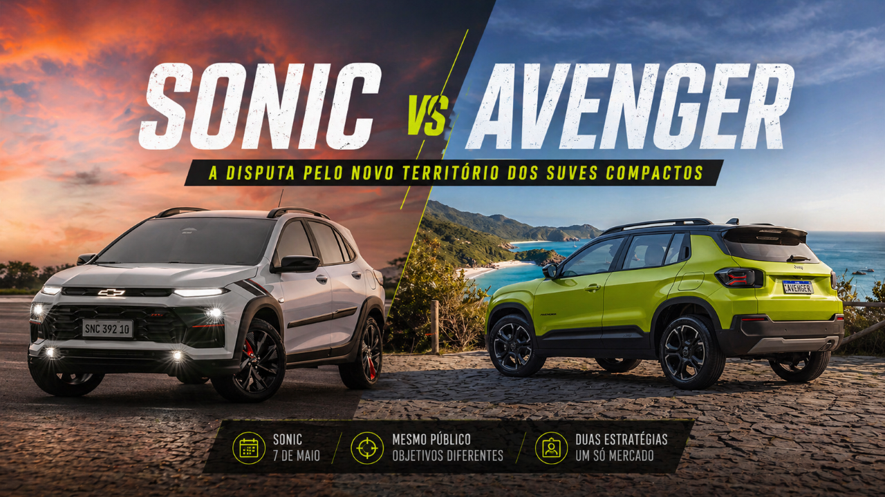 CHEVROLET SONIC x JEEP AVENGER: A DISPUTA ANTECIPADA NO NOVO TERRITÓRIO DOS SUVES SUBCOMPACTOS