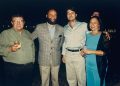Da esq. para a dir.: Fernando Campos, Roberto Nasser, Caíque Ferreira e a esposa do Fernando, Marllene (Foto: acervo de Alexandre Campos)