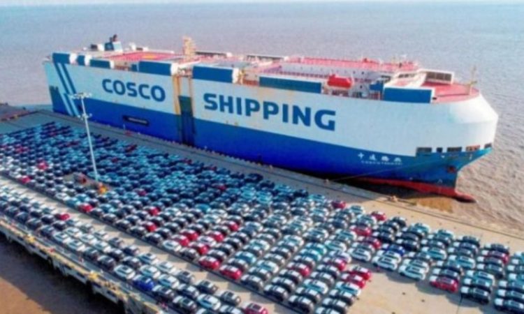 Carros cin eses desembarcados no Porto de Vitótis (Foto: tribunaonline.com.b)