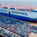 Carros cin eses desembarcados no Porto de Vitótis (Foto: tribunaonline.com.b)