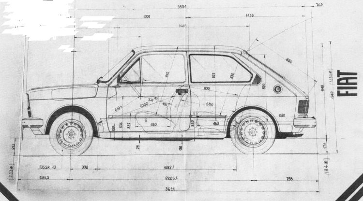 Desenho do Fiat 147 (Divulgação Fiat)