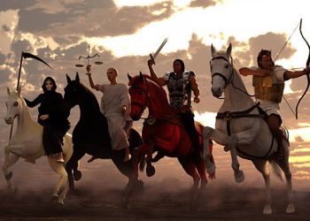 Illustration of the four horsemen of the apocalypse according to the traditional version (Imagem: istockphoto.com/br)