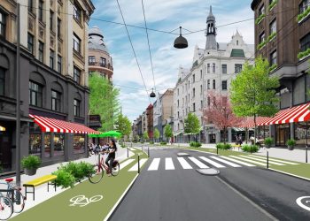 Rua de um cidade sem carro (foto: archdaily.com)