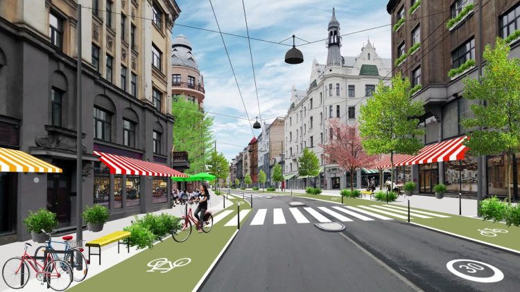 Rua de um cidade sem carro (foto: archdaily.com)