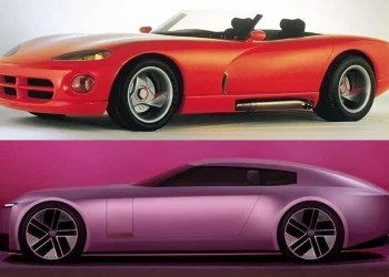 Dodge Viper e Jaguar  Type 01, fotos de divulgação Stellantis e Jaguar, foto-montagrm com auxílio de ia